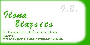 ilona blazsits business card